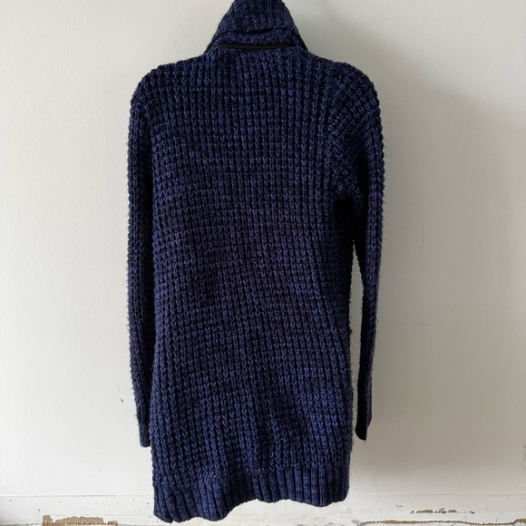 Amanda Green blue chunky knit cardigan with zipper detail size small (G1) - Picture 3 of 8